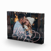 Elegant kalligrafie Ik hou van fotoblokkering Fotoblokken (Rechts)