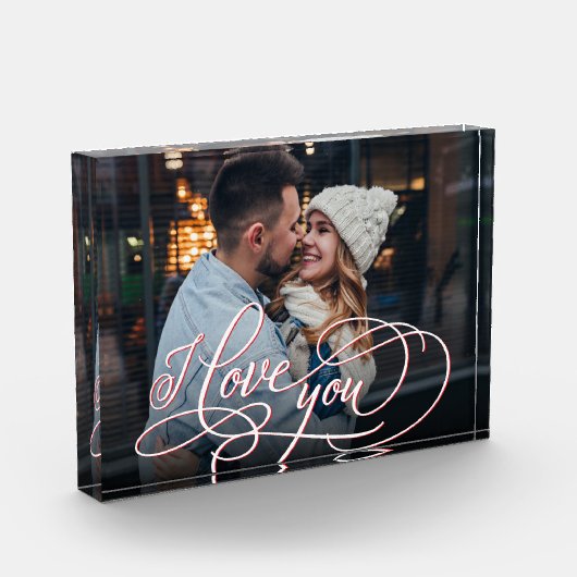 Elegant kalligrafie Ik hou van fotoblokkering Fotoblokken (Links)