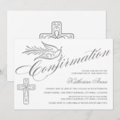 Elegant kalligrafie Kruis- en dove bevestiging Kaart (Voorkant / Achterkant)