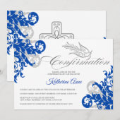 Elegant kalligrafie Kruis- en dove bevestiging Kaart (Voorkant / Achterkant)