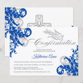 Elegant kalligrafie Kruis- en dove bevestiging Kaart (Voorkant / Achterkant)