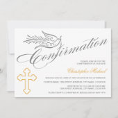 Elegant kalligrafie Kruis- en dove bevestiging Kaart (Voorkant)