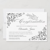 Elegant kalligrafie Kruis- en dove bevestiging Kaart (Voorkant)