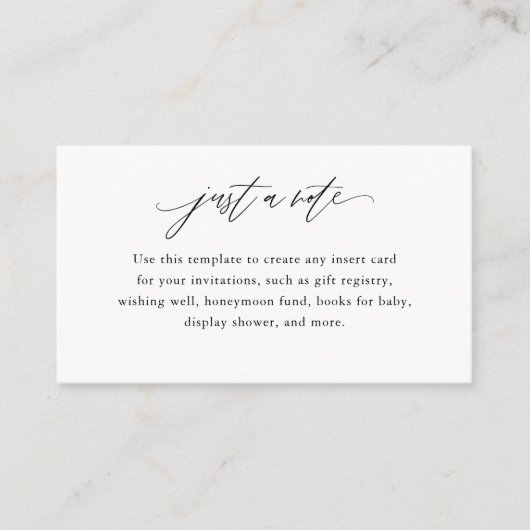 Elegant-kalligrafie, maar een aangepaste notitie informatiekaartje (Voorkant)