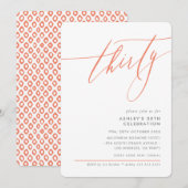 ELEGANT Kalligrafie minimaal 30e partij koraal Kaart (Voorkant / Achterkant)