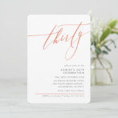 ELEGANT Kalligrafie minimaal 30e partij koraal Kaart (Staand voorkant)