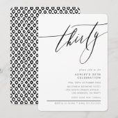 ELEGANT Kalligrafie minimaal 30e partij zwart Kaart (Voorkant / Achterkant)