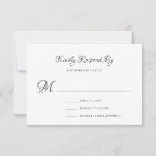 Elegant  kalligrafie officiële bruiloft RSVP kaartje