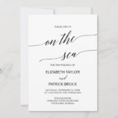 Elegant kalligrafie op het Zee cruise Wedding Kaart (Voorkant)