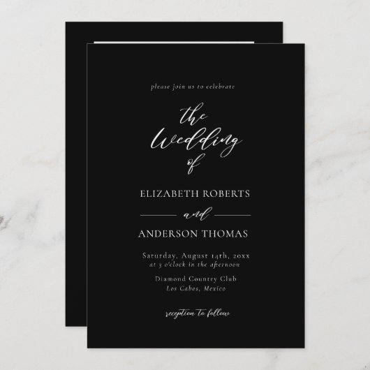 Elegant kalligrafie QR code allen in één Kaart (Voorkant / Achterkant)