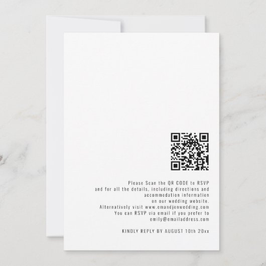 Elegant kalligrafie QR-code om het even welke kleu Kaart (Achterkant)