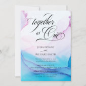 Elegant kalligrafie roze blauwe Waterverf matig in Kaart (Voorkant)