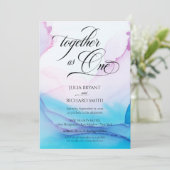 Elegant kalligrafie roze blauwe Waterverf matig in Kaart (Staand voorkant)