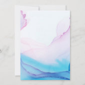 Elegant kalligrafie roze blauwe Waterverf matig in Kaart (Achterkant)