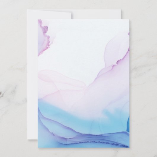 Elegant kalligrafie roze blauwe Waterverf matig in Kaart (Achterkant)