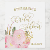 Elegant kalligrafie Roze Vrijgezellenfeest van gou Wijn Etiket (Enkel label)