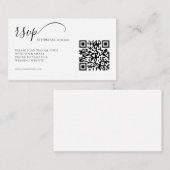 Elegant kalligrafie RSVP QR Code Weddenschap Informatiekaartje (Voorkant / Achterkant)