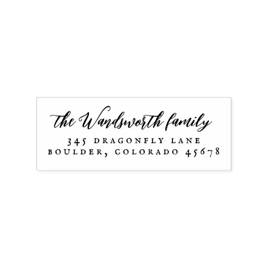 Elegant  kalligrafie rustiek retouradres rubberstempel (Afrduk)