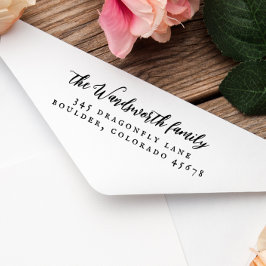 Elegant  kalligrafie rustiek retouradres rubberstempel