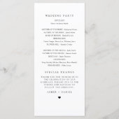 Elegant kalligrafie schrift huwelijksprogramma menu (Achterkant)