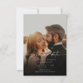 Elegant kalligrafie schrift trouwmonogram save the date (Voorkant)