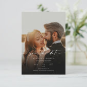 Elegant kalligrafie schrift trouwmonogram save the date (Staand voorkant)