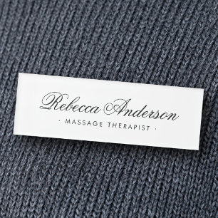 Elegant kalligrafie schrift wit marmeren adres naambadge