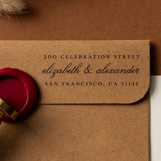 Elegant kalligrafie script | Aangepast retouradres Zelfinktende Stempel