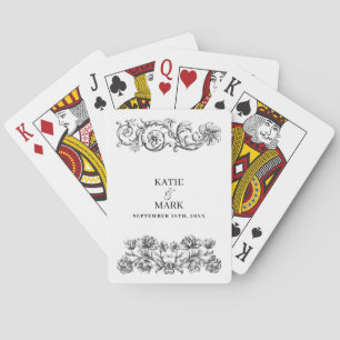 Elegant  kalligrafie script bruiloft gunst pokerkaarten