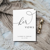 Elegant kalligrafie script bruiloft haar geloften kaart