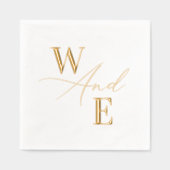 Elegant kalligrafie script bruiloft monogram folie servetten (Voorkant)