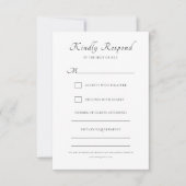 Elegant kalligrafie script Classic Wedding RSVP Kaartje (Voorkant)