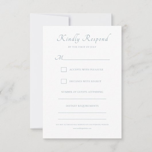 Elegant kalligrafie script Classic Wedding RSVP Kaartje (Voorkant)