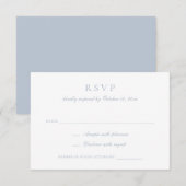 Elegant Kalligrafie Script Dusty Blue Wedding RSVP Kaart (Voorkant / Achterkant)