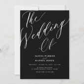 Elegant kalligrafie script eenvoudige zwarte bruil kaart (Voorkant)