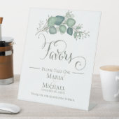 Elegant kalligrafie script Eucalyptus Favors Reclamebord Met Voetstuk (Insitu)