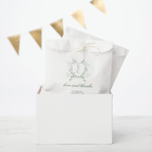 Elegant kalligrafie script Floral Crest Wedding Bedankzakje