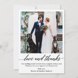 Elegant kalligrafie script liefde Bedankt bruiloft