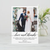 Elegant kalligrafie script liefde Bedankt bruiloft (Staand voorkant)