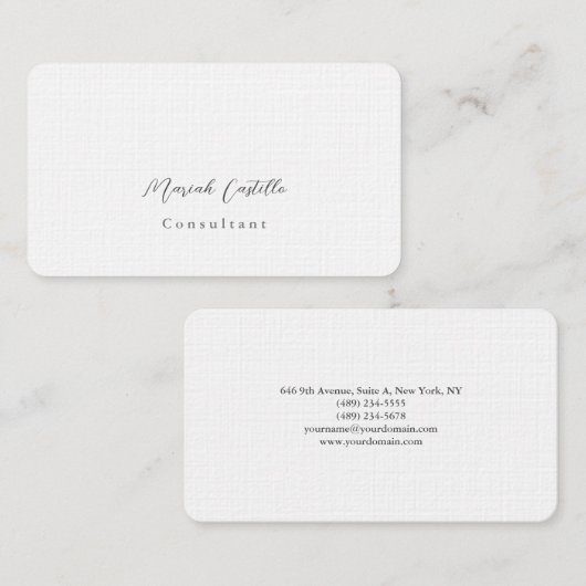 Elegant kalligrafie script minimalistisch ontwerp visitekaartje (Voorkant / Achterkant)