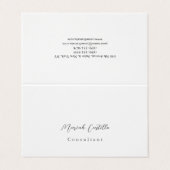 Elegant kalligrafie script minimalistisch ontwerp visitekaartje (Buitenkant ongevouwen)