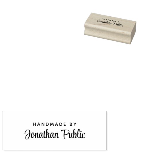 Elegant Kalligrafie Script Naam Sjabloon Handgemaa Rubberstempel (Gestempeld)