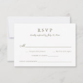 Elegant Kalligrafie Script Olive Sage Bruiloft RSV Kaart (Voorkant)