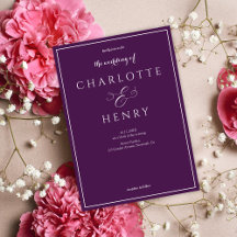 Elegant kalligrafie script Paarse bruiloft