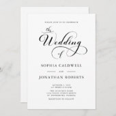 Elegant kalligrafie script QR code bruiloft Kaart (Voorkant / Achterkant)