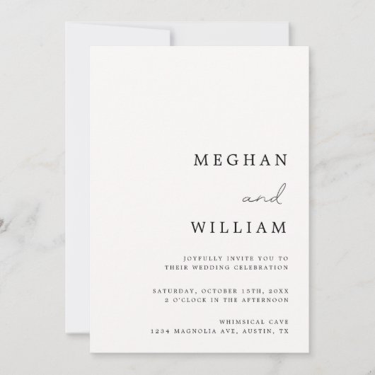 Elegant kalligrafie script QR code bruiloft Kaart (Voorkant)