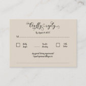 Elegant Kalligrafie Script Traditionele bruiloft R Informatiekaartje (Voorkant)