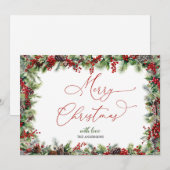 Elegant kalligrafie script Vrolijk kerstfeest Feestdagenkaart (Voorkant / Achterkant)