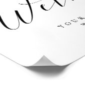 Elegant kalligrafie script welkomstbord voor elk e poster (Hoek)