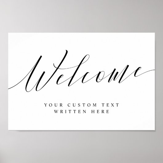 Elegant kalligrafie script welkomstbord voor elk e poster (Voorkant)